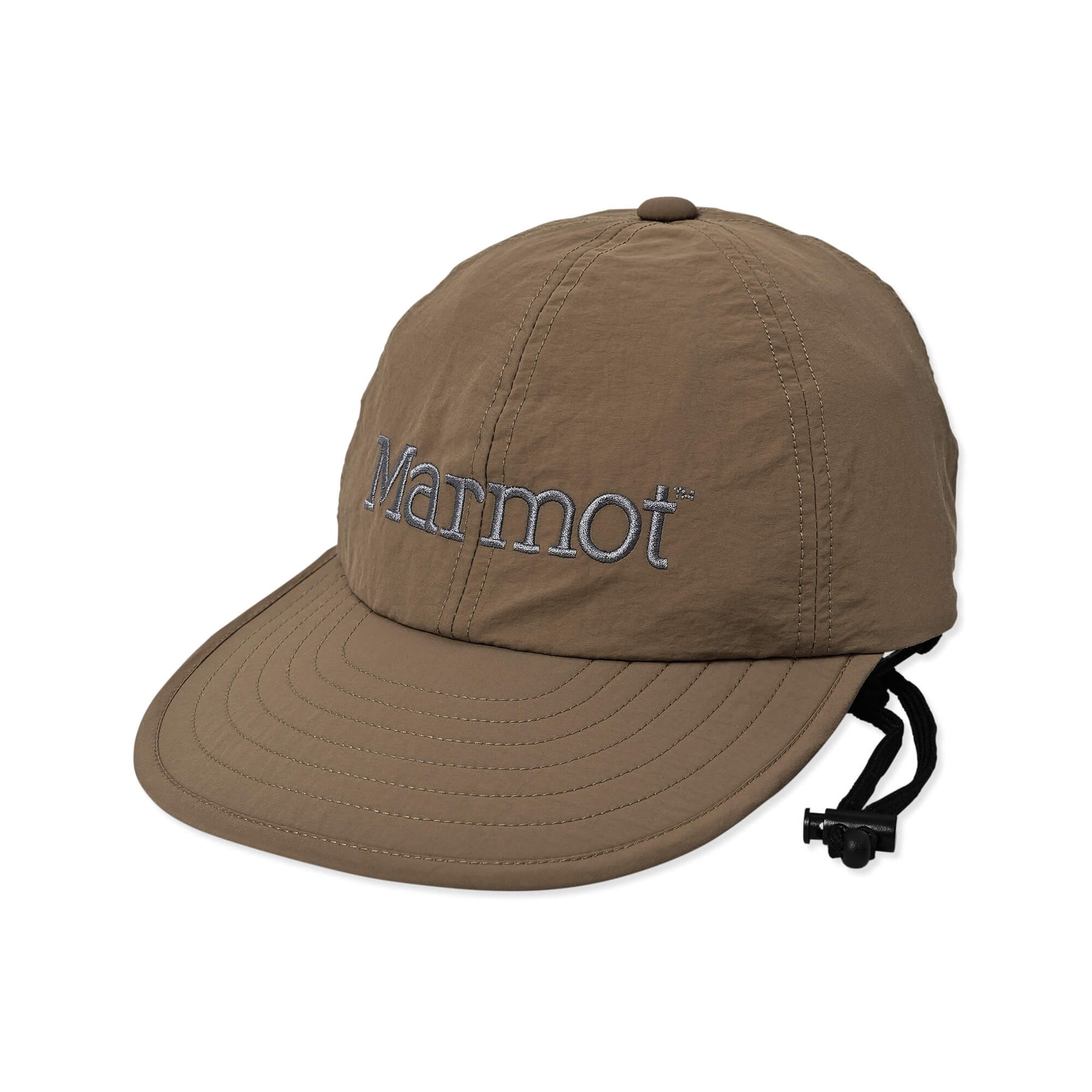 Marmot ロングビル キャップ ブラック 黒 Marmot/マーモット] 別注 ブランドロゴ ロングビルキャップ【追加