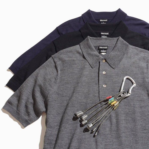 Merino Wool Hybrid Knit Polo by Marmot(メリノウール ハイブリッド